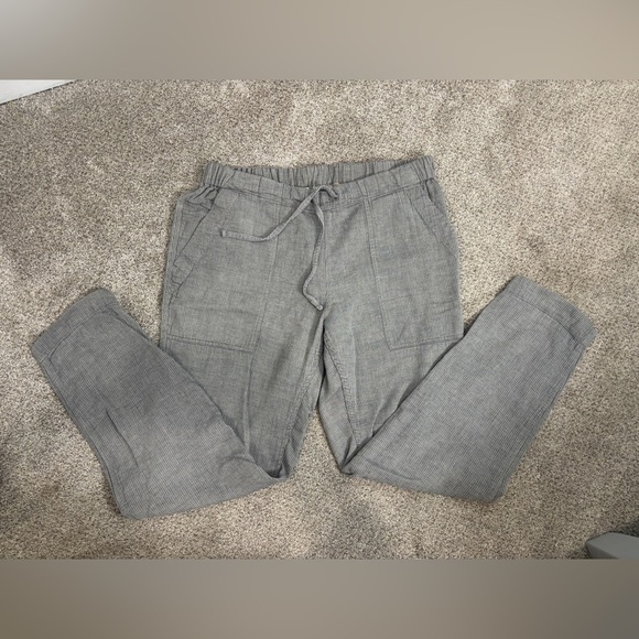Prana Soledad Striped Pebble Grey Lightweight Pull On Drawstring Pants Large - Picture 11 of 11